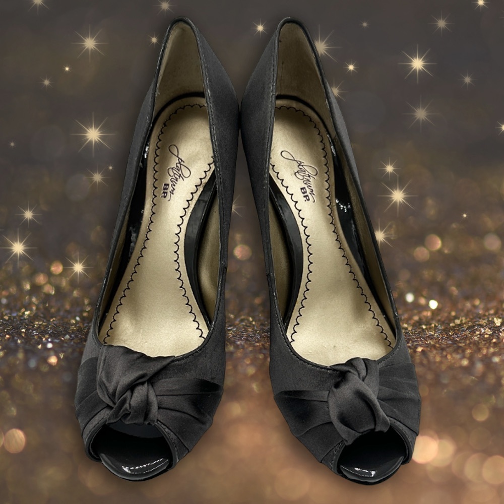 BP Platinum Sateen Heels {Size 7.5}